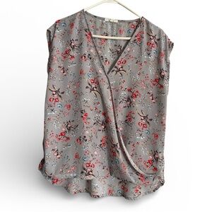 Pleione Floral V-Neck Women's Top